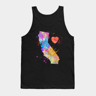 Love California CA Home Paint Splatter Artsy Bright Gift Diea Tank Top